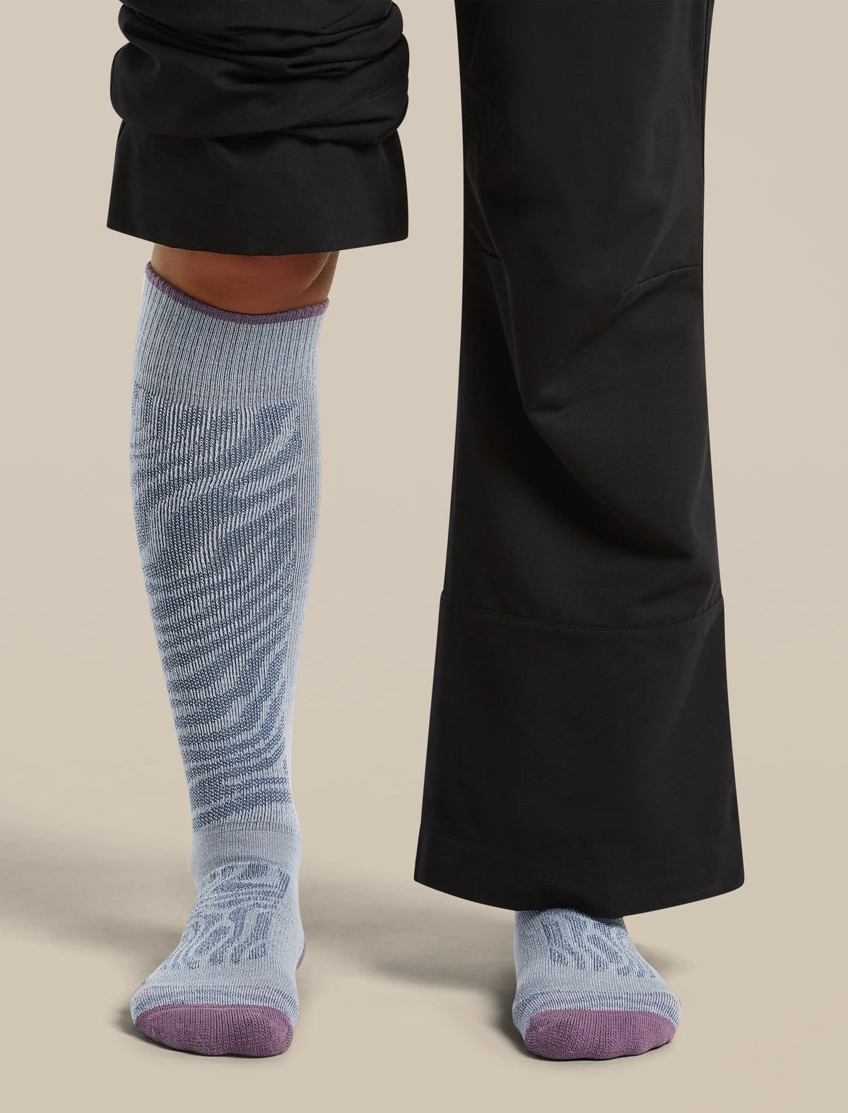 Women's Merino Blend Ski+ Medium Over The Calf Socks Mountain Contour