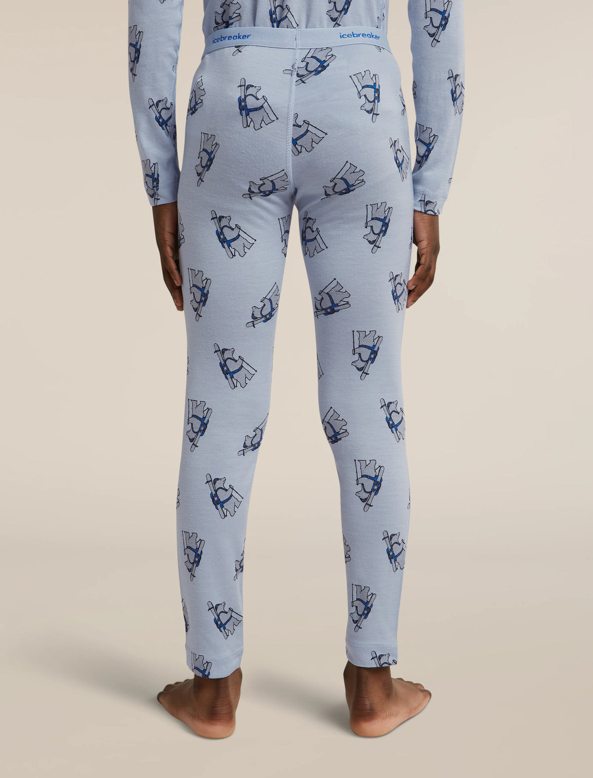 Kids' Merino 200 Oasis Thermal Leggings Bear Tour AOP