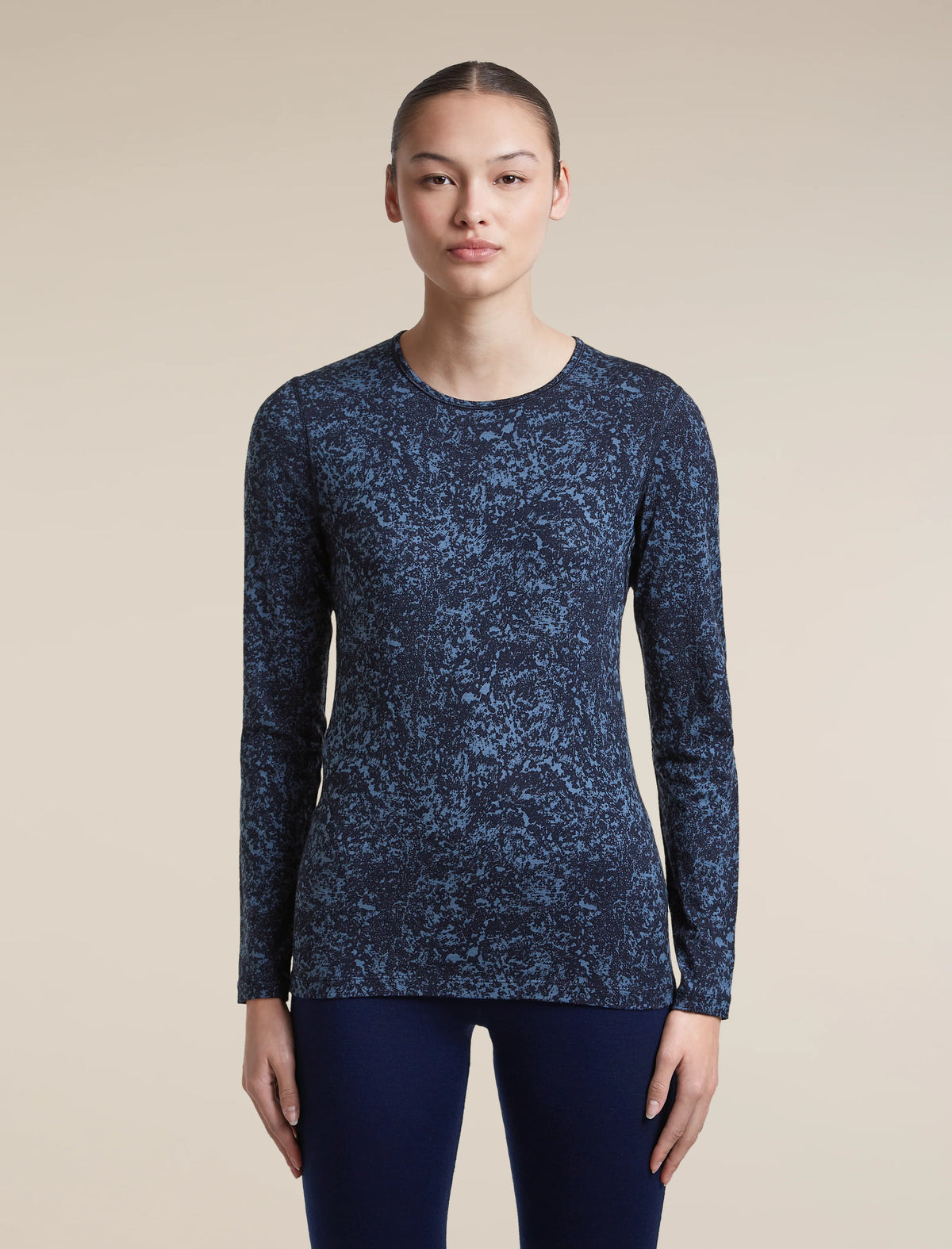 Women's Merino 200 Oasis Long Sleeve Thermal Crewe Moss Bloom AOP