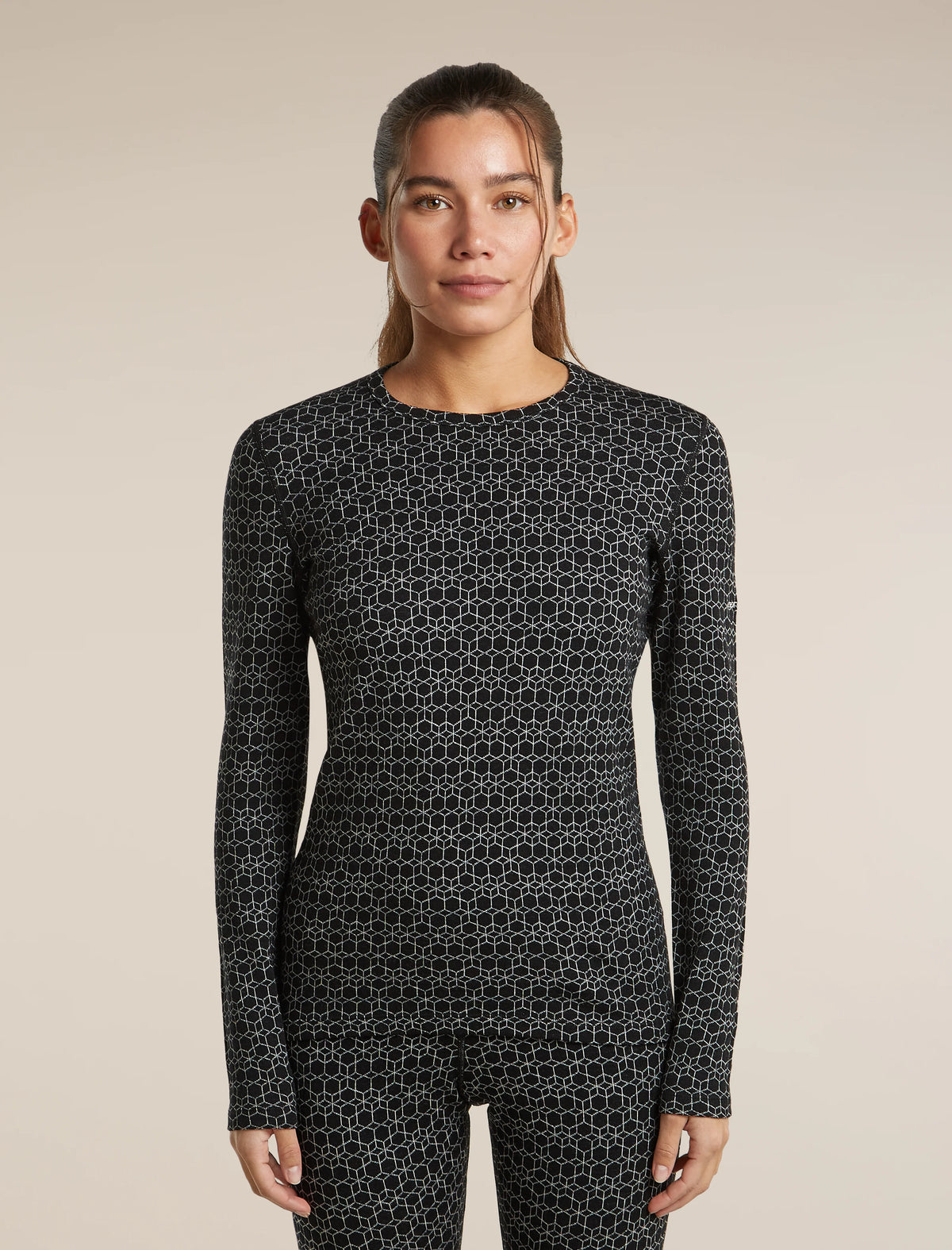 Women's Merino 260 Oasis Vertex Long Sleeve Thermal Crewe Alpine Geo
