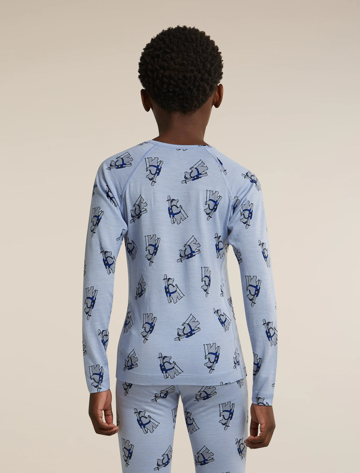 Kids' Merino 200 Oasis Long Sleeve Thermal Crewe Bear Tour AOP