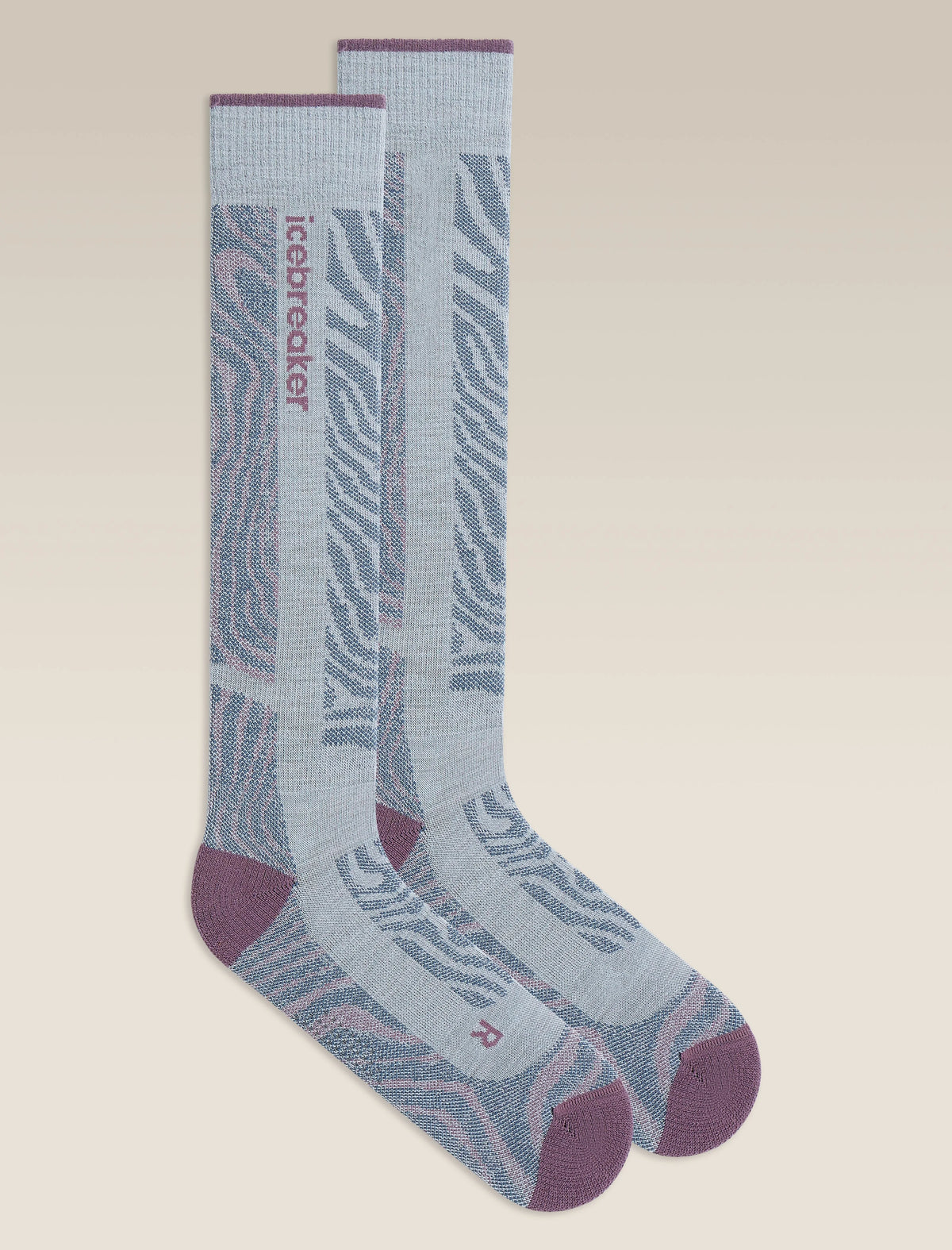 Women's Merino Blend Ski+ Medium Over The Calf Socks Mountain Contour
