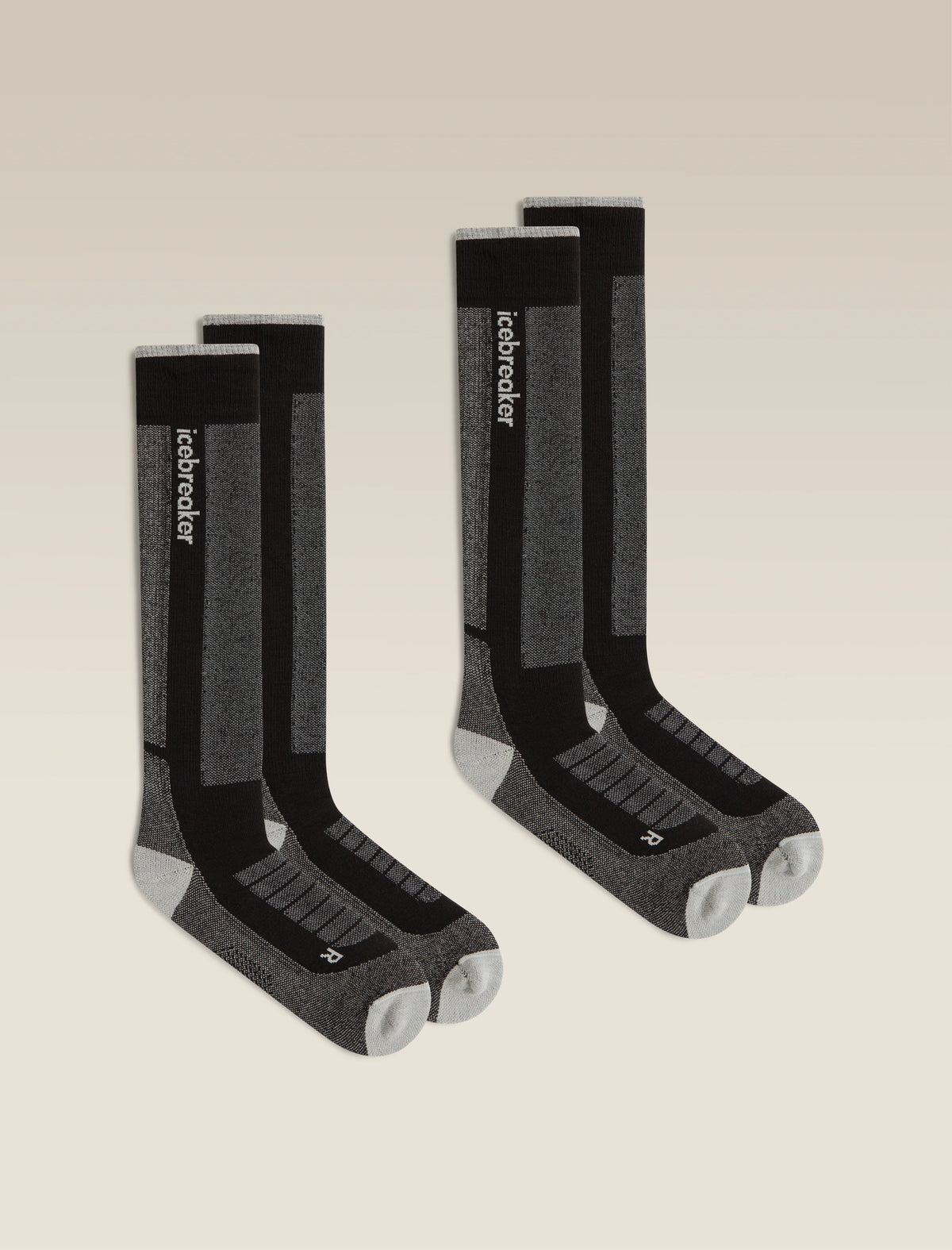 Men's Merino Blend Ski+ Medium Over The Calf 2 Pack Socks