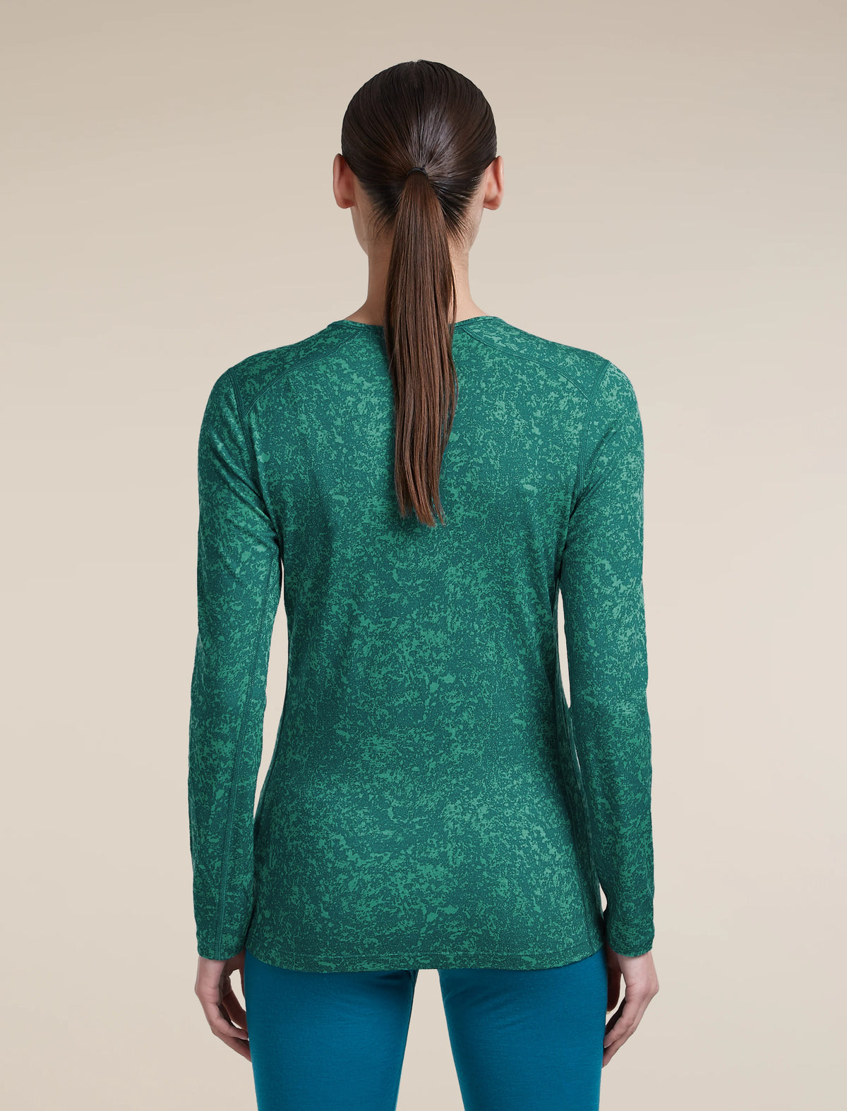 Women's Merino 200 Oasis Long Sleeve Thermal Crewe Moss Bloom AOP