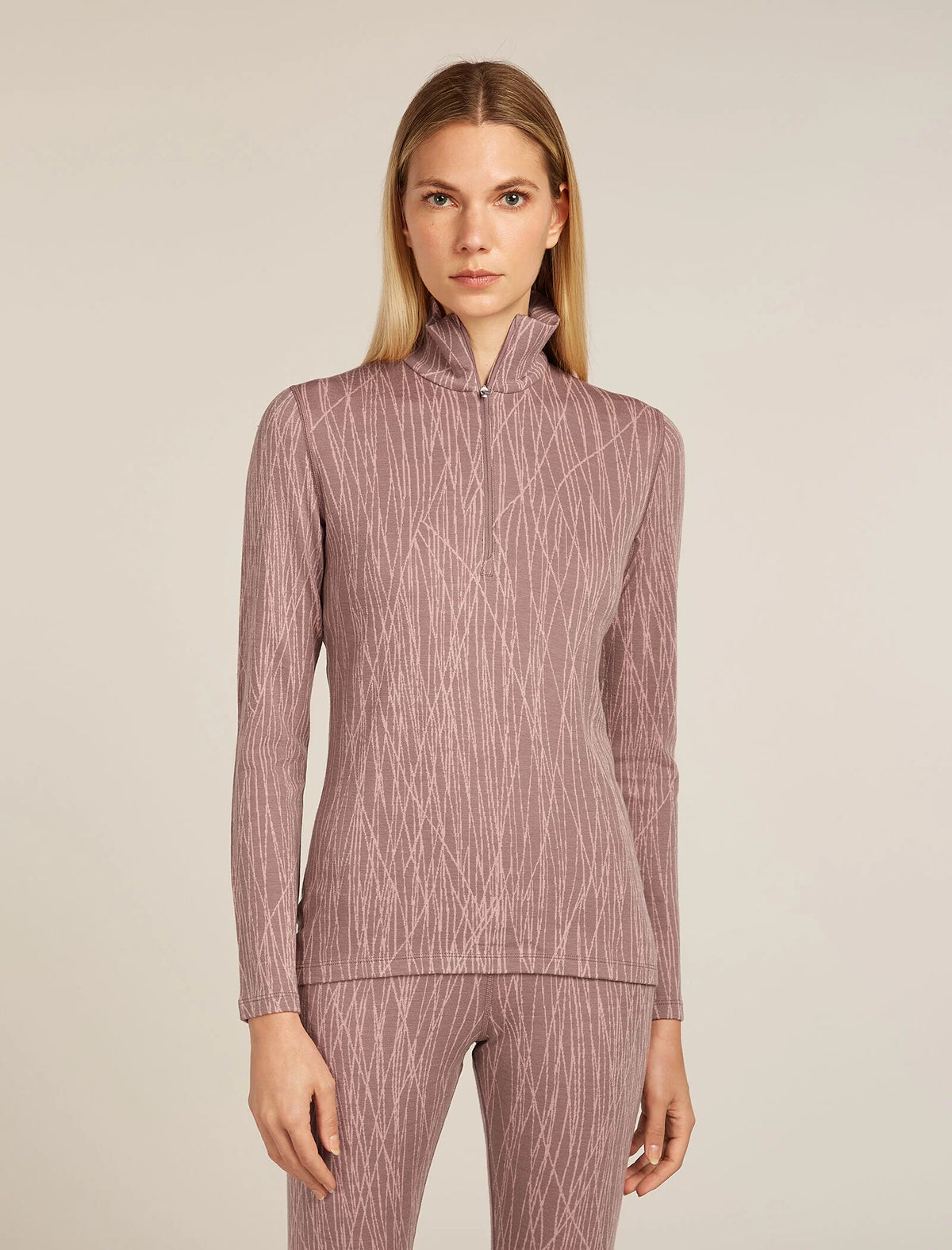 Women's Merino 260 Tech Vertex Long Sleeve Half Zip Thermal Top Delta Lines