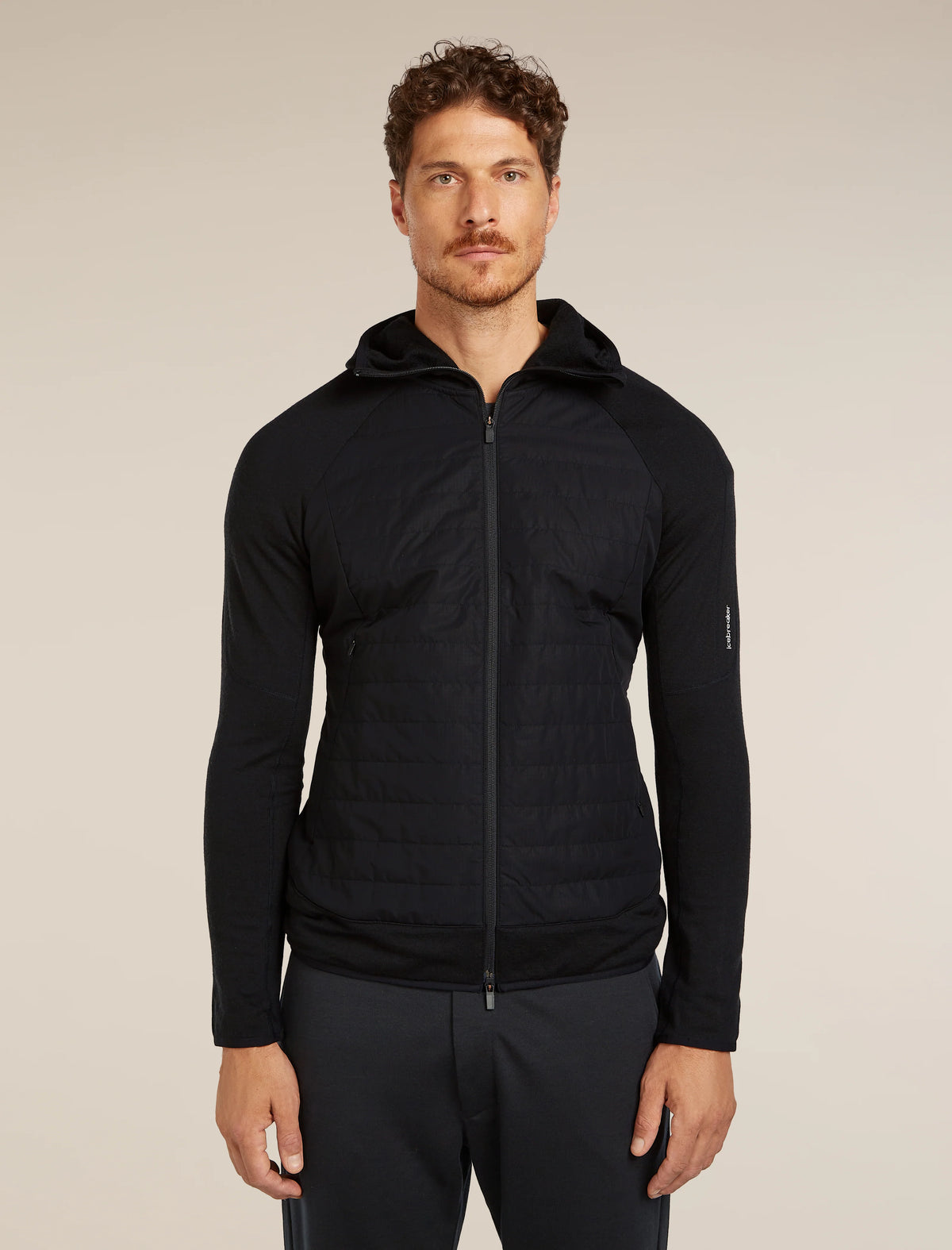 Men's Merino Blend Quantum Hybrid Long Sleeve Zip Hoodie